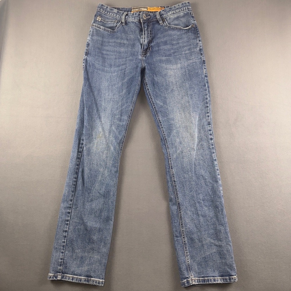 Hooey x Rock & Roll Denim Double Barrel Stackable Relaxed Jeans Blue 31x34